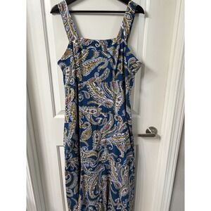 MSK Women's Long Maxi Dress Blue Paisley Size 1x Flowy Spring Feminine